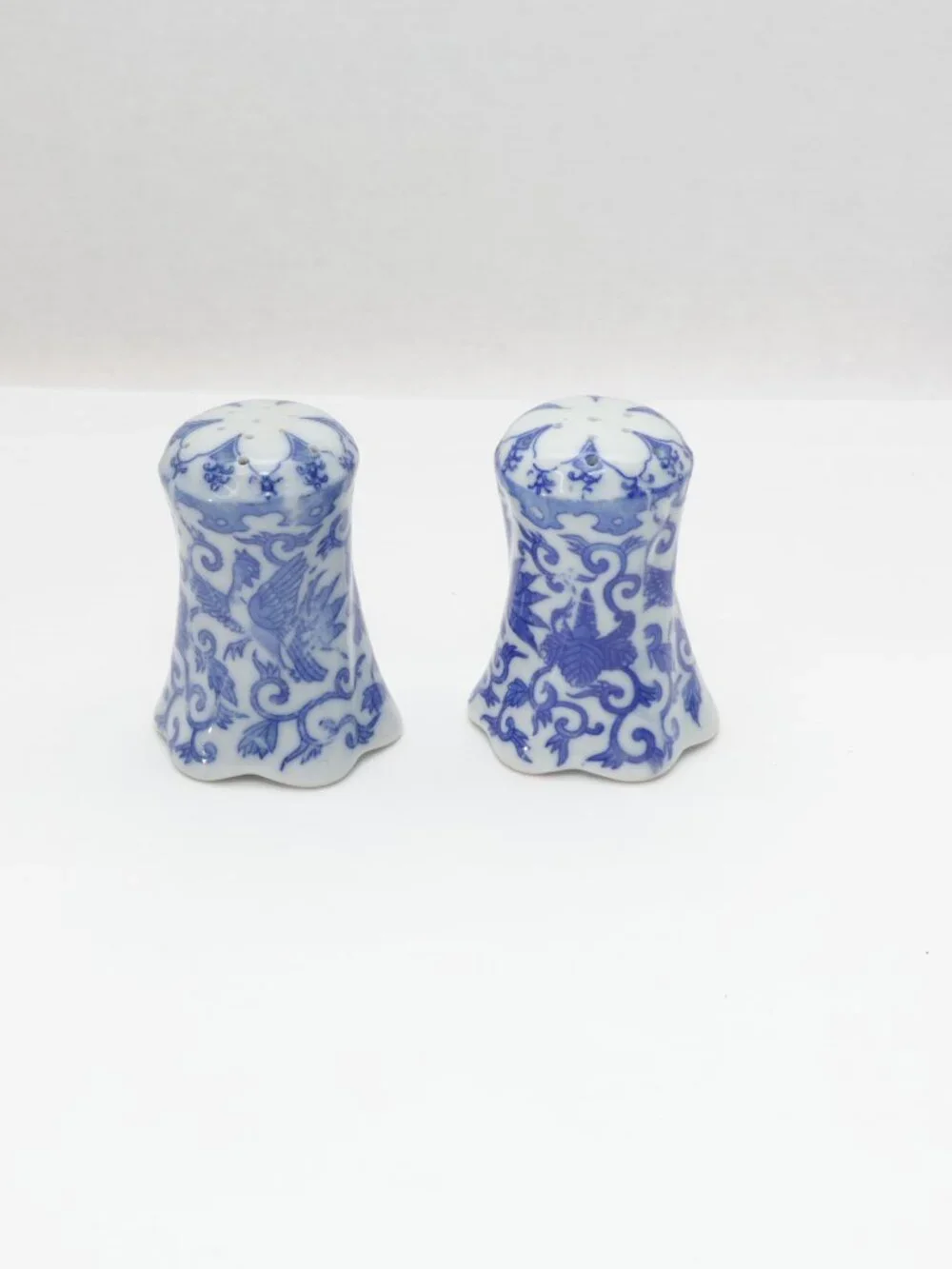Phoenix Blue On White Salt And Pepper Shakers Made In Japan